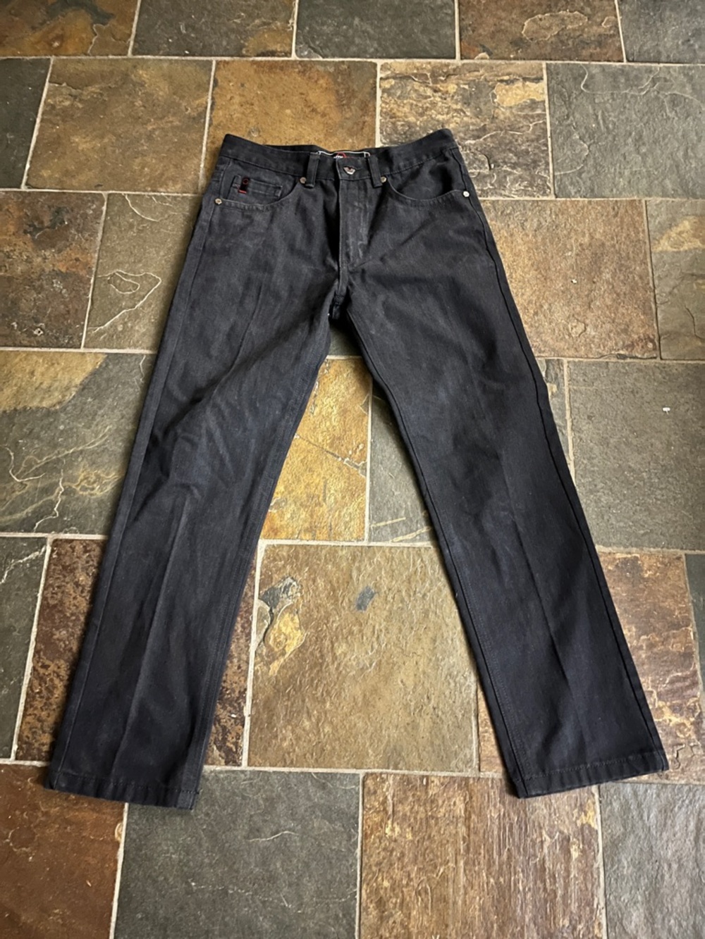 Y2K South Pole Men’s Straight Baggy Black Jeans